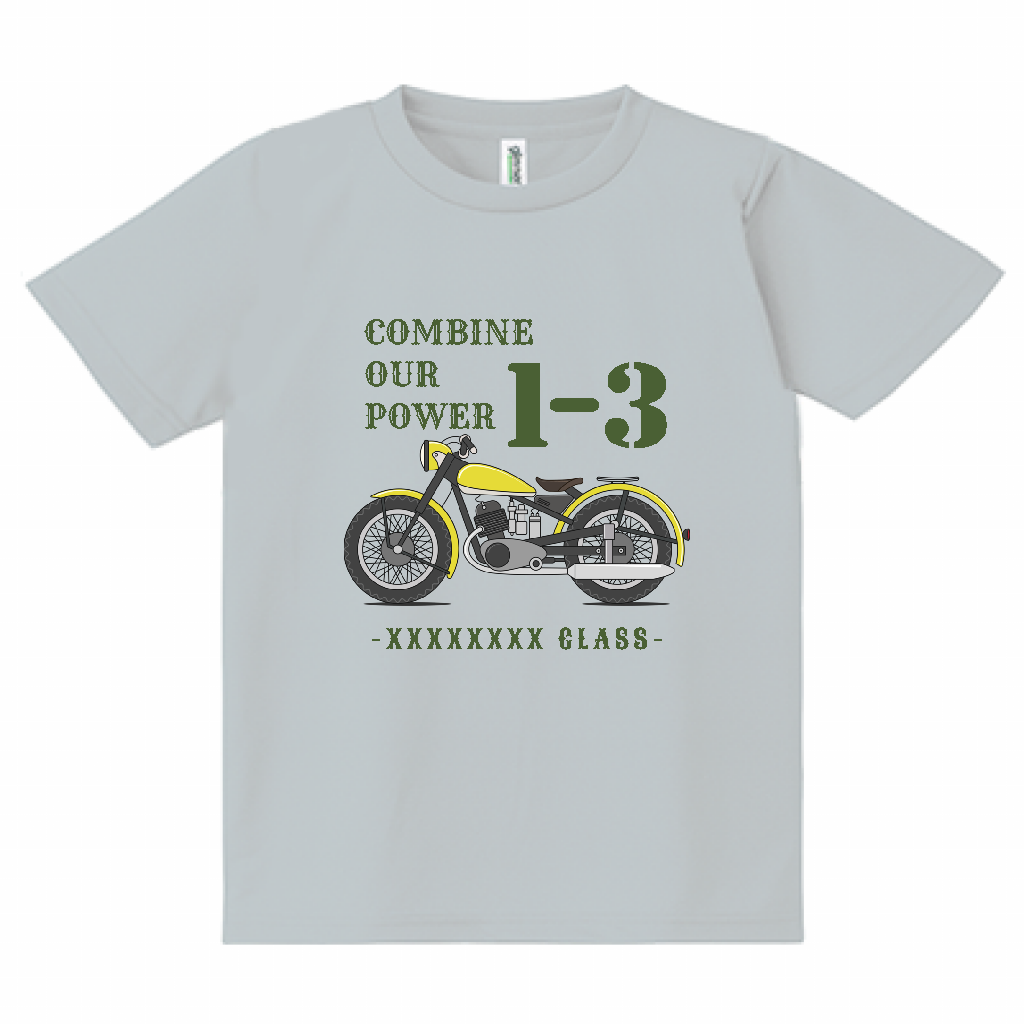 GLIMMER ドライTシャツ バイクのイラスト入りクラスロゴが映えるクラT